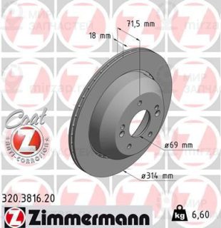 Тормозной диск ZIMMERMANN 320381620