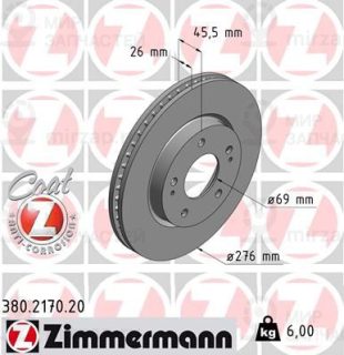 Тормозной диск ZIMMERMANN 380217020