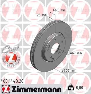 Тормозной диск ZIMMERMANN 400144320