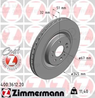 Тормозной диск ZIMMERMANN 400361220