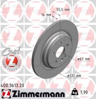 Тормозной диск ZIMMERMANN 400361320
