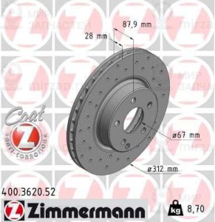 Тормозной диск ZIMMERMANN 400362052