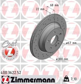 Тормозной диск ZIMMERMANN 400362252