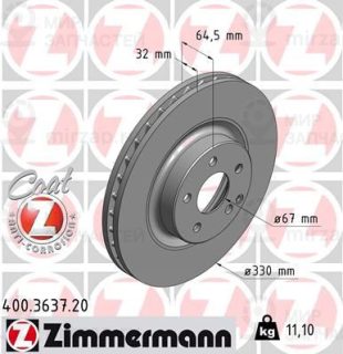 Тормозной диск ZIMMERMANN 400363720