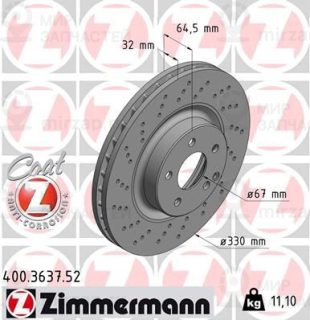 Тормозной диск ZIMMERMANN 400363752