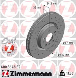 Тормозной диск ZIMMERMANN 400364852