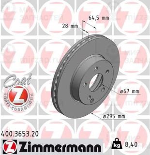 Тормозной диск ZIMMERMANN 400365320