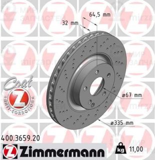Тормозной диск ZIMMERMANN 400365920