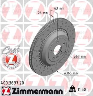 Тормозной диск ZIMMERMANN 400369720