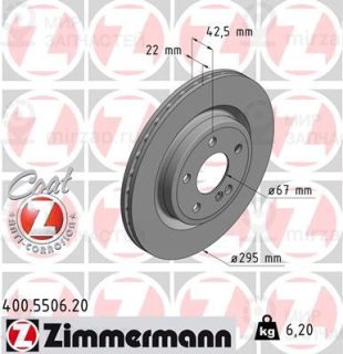 Тормозной диск ZIMMERMANN 400550620