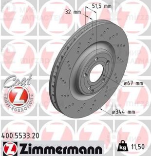 Тормозной диск ZIMMERMANN 400553320
