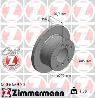 Тормозной диск ZIMMERMANN 400646920
