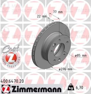 Тормозной диск ZIMMERMANN 400647020