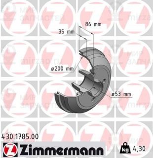 Тормозной барабан ZIMMERMANN 430178500