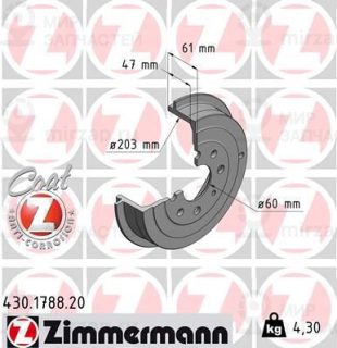 Тормозной барабан ZIMMERMANN 430178820