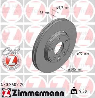 Тормозной диск ZIMMERMANN 430260220