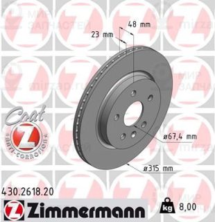 Тормозной диск ZIMMERMANN 430261820