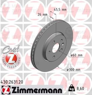 Тормозной диск ZIMMERMANN 430263120