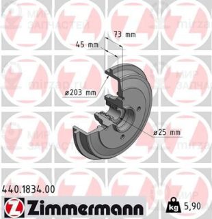 Тормозной барабан ZIMMERMANN 440183400