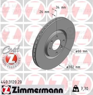 Тормозной диск ZIMMERMANN 440312020