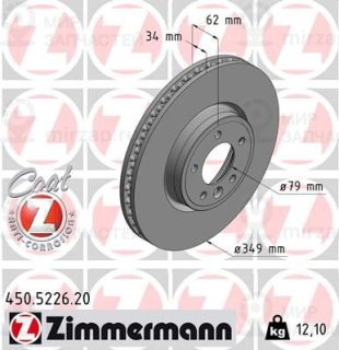 Тормозной диск ZIMMERMANN 450522620