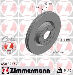 Тормозной диск ZIMMERMANN 450522720