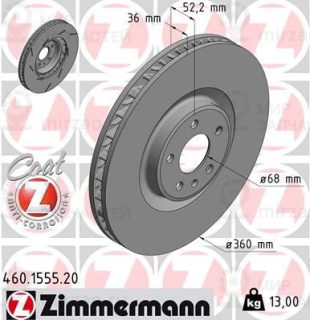Тормозной диск ZIMMERMANN 460155520