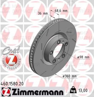 Тормозной диск ZIMMERMANN 460158020