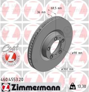 Тормозной диск ZIMMERMANN 460455320