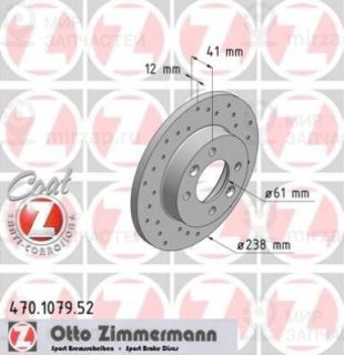Тормозной диск ZIMMERMANN 470107952