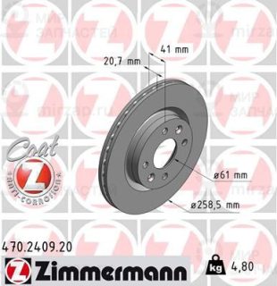 Тормозной диск ZIMMERMANN 470240920