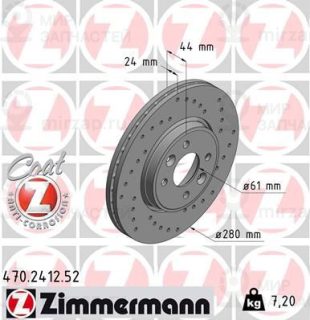 Тормозной диск ZIMMERMANN 470241252
