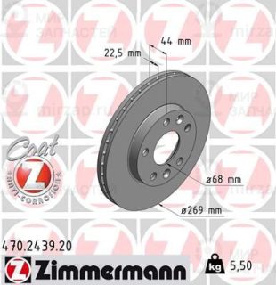 Тормозной диск ZIMMERMANN 470243920