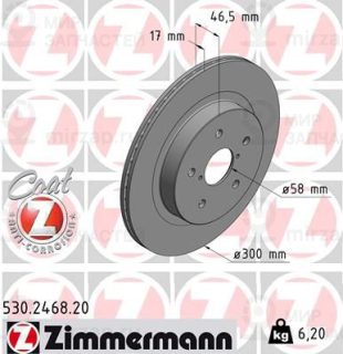Тормозной диск ZIMMERMANN 530246820