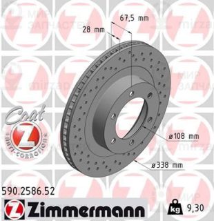 Тормозной диск ZIMMERMANN 590258652