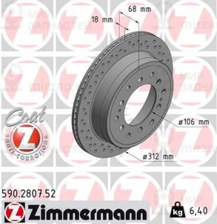 Тормозной диск ZIMMERMANN 590280752