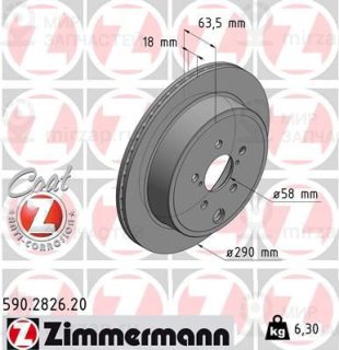 Тормозной диск ZIMMERMANN 590282620