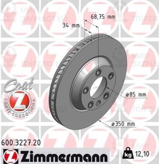 Тормозной диск ZIMMERMANN 600322720