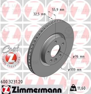 Тормозной диск ZIMMERMANN 600323120