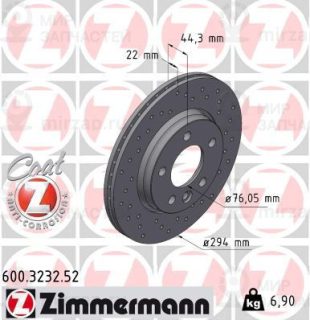 Тормозной диск ZIMMERMANN 600323252