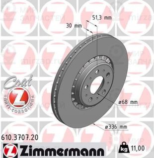 Тормозной диск ZIMMERMANN 610370720