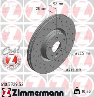 Тормозной диск ZIMMERMANN 610372952