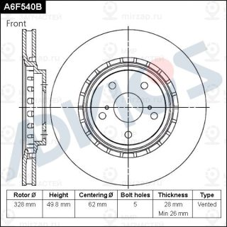 Запчасть ADVICS A6F540B