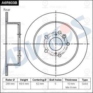 Запчасть ADVICS A6R603B