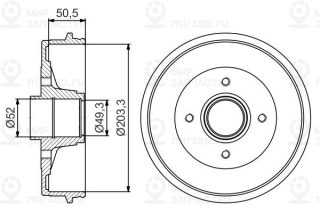 Тормозной барабан BOSCH 0986477210