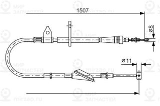 Трос стояночного тормоза BOSCH 1987477995