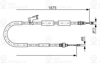 Трос стояночного тормоза BOSCH 1987482057