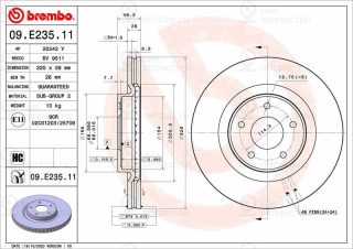 Тормозной диск BREMBO 09E23511