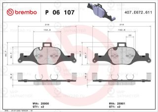 Запчасть BREMBO P06107
