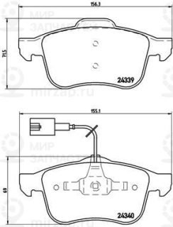 Комплект тормозных колодок (дисковый тормоз) BREMBO P23103